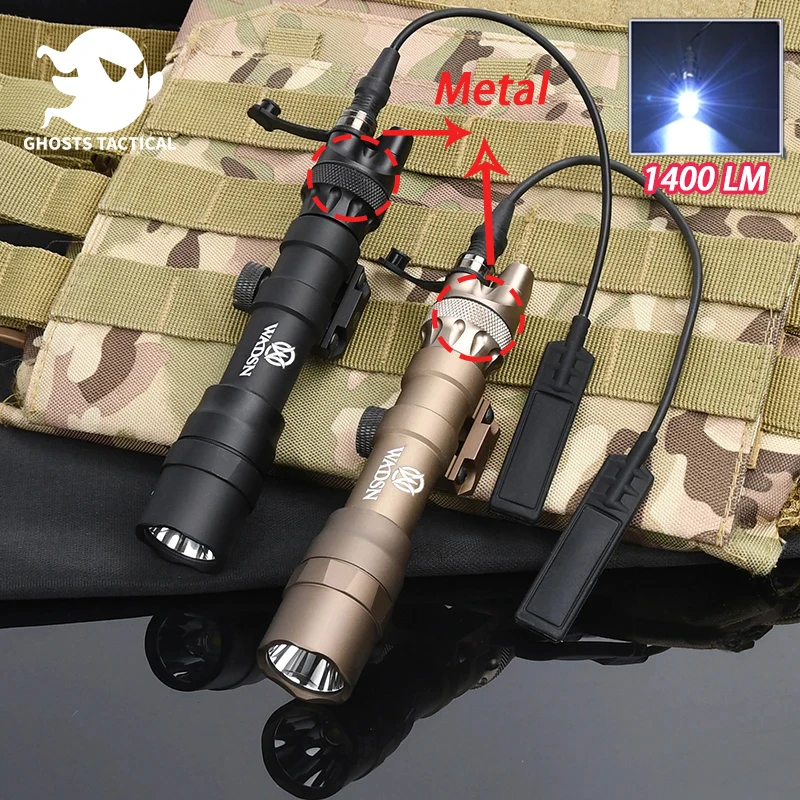 Airsoft Tactical M600DF Flashlight 1400Lumens Powerful Hunting Scout Light High Power M600 Scout Light Metal DS07 Remote Switch