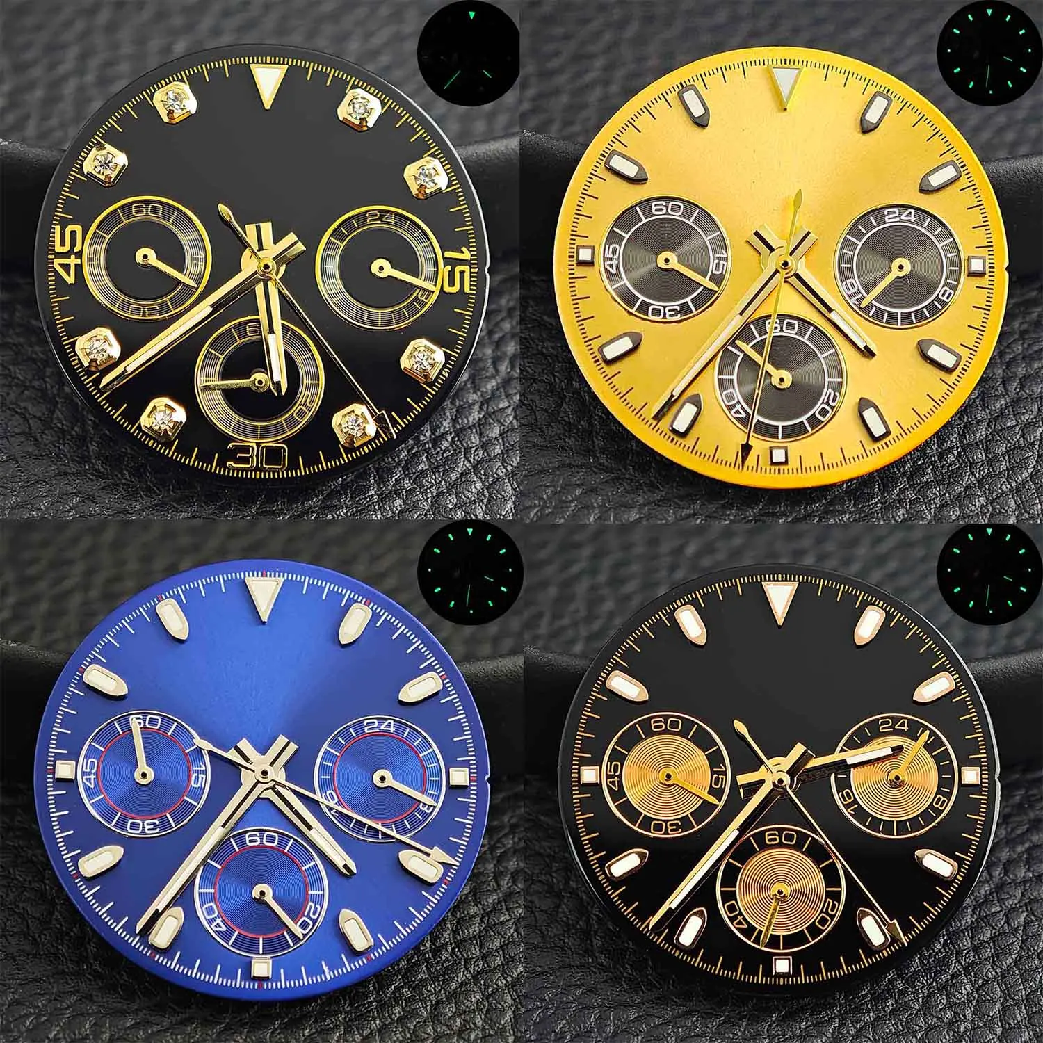 قرص VK63 مقاس 29 مم/قرص أخضر مضيء مناسب لملحقات استبدال ساعة حركة الكوارتز VK63