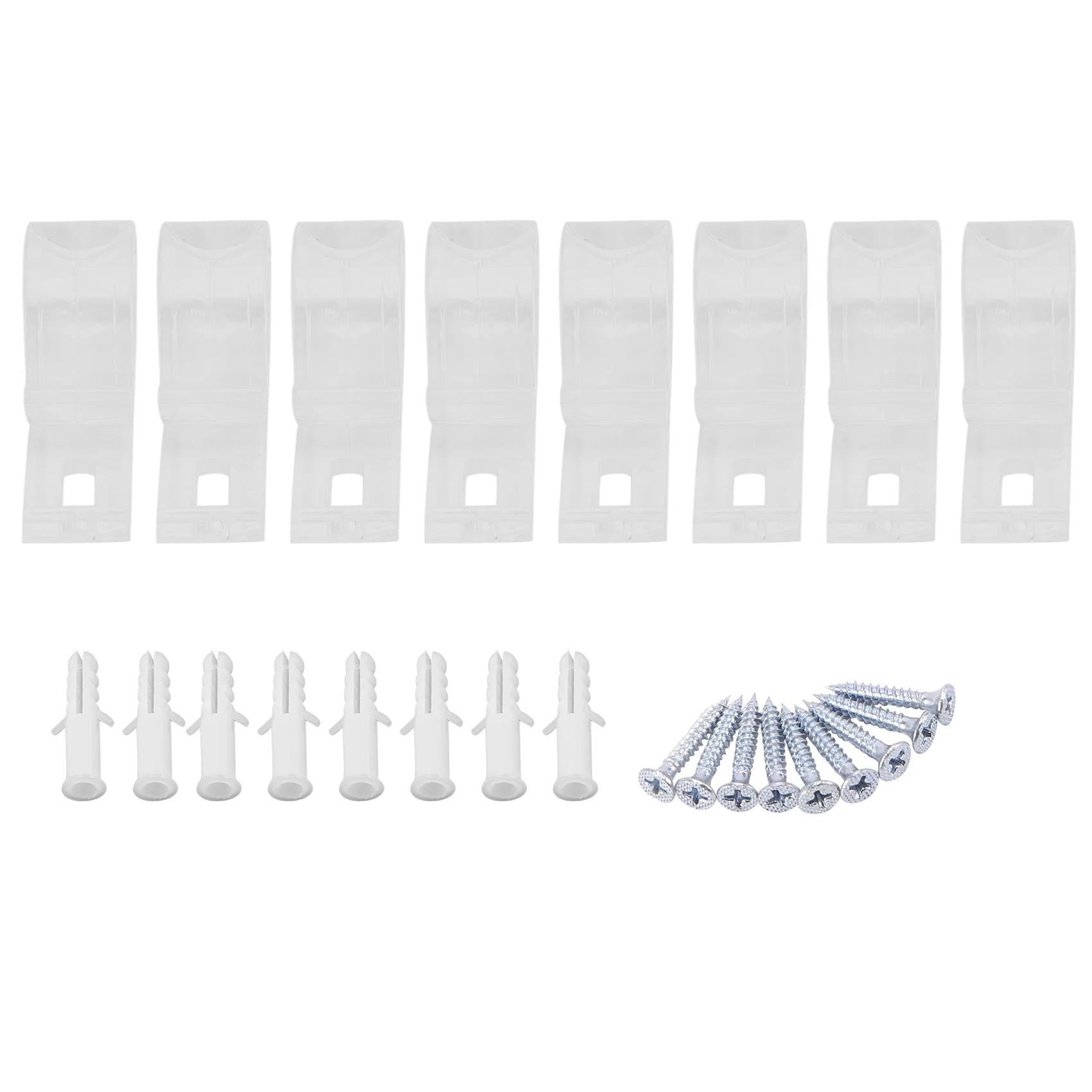 8Pcs Curtain Clear P Clips Hook,Roller Blind Clips Child Safety Chain Cord P Clip Hooks for Vertical Roman Roller Blinds