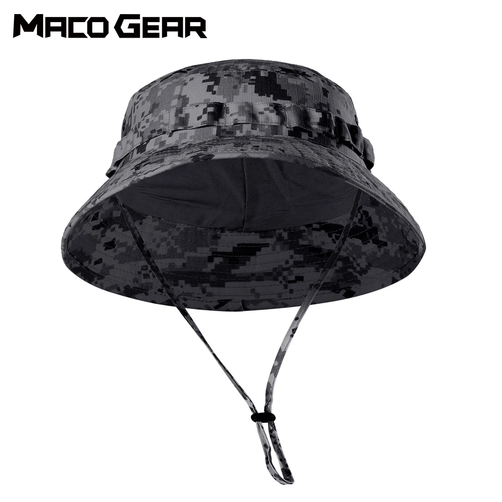 Tactical Caps Airsoft Boonie Bucket Hat Fishing Hiking Hunting Outdoor Sports Camo Sun-proof Panama Foldable Hats Summer Men