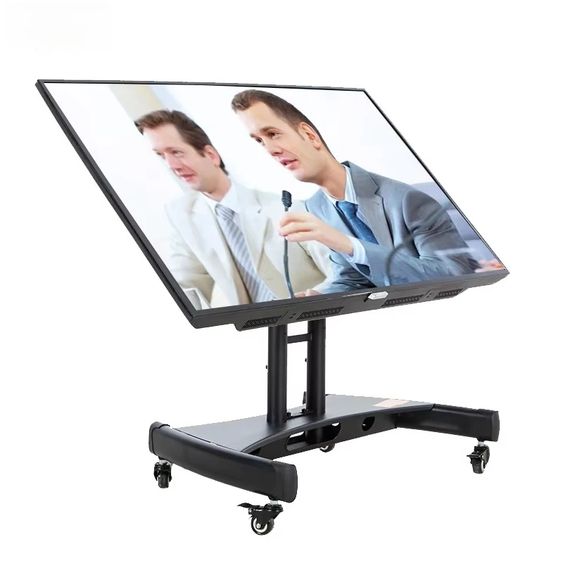 

35 Degree Adjustable Viewing Angle Mobile TV Mount Stand/Low Height Cart With Wheels For 32-75 Inch Flat Curved Screen