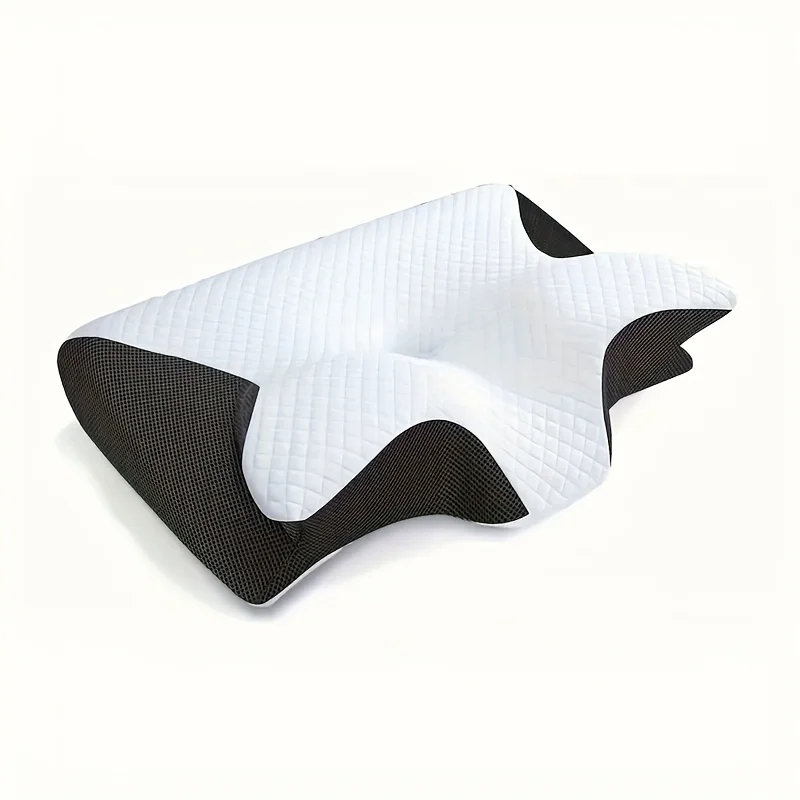 1 Stück Memory-Schaum Nackenkissen, 2-in-1 Ergonomisches Kontur-Orthopädisches Kissen für Nackenschmerzen, Konturierte Stützkissen, Nackenkissen
