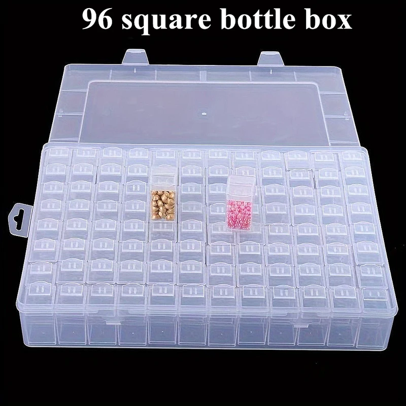 Aufbewahrungsbox Diamantmalerei 96 Fächer für Bastelzubehör und Schmuck