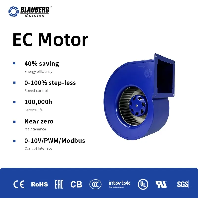 EC 160mm High Efficiency Radial Fan 230V Brushless Single Inlet Centrifugal Fan with CE for Cold Room