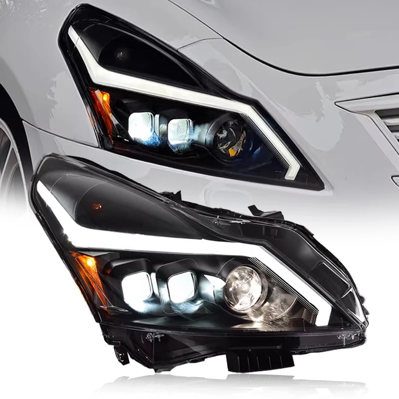 

SXLL G25 G37 Улучшенные GTR 10-15 Четырехдверные фары 2 шт. Светоизлучающий диод DRL Рулевой сигнал Дальнего света Ангельские глазки Проекто