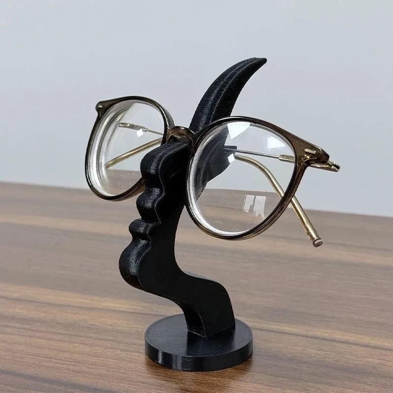 Minimalistischer 3D-gedruckter Brillenhalter mit menschlichem Profil – Lustiger und praktischer Schreibtisch-Deko-Ornament im Linienkunst-Stil