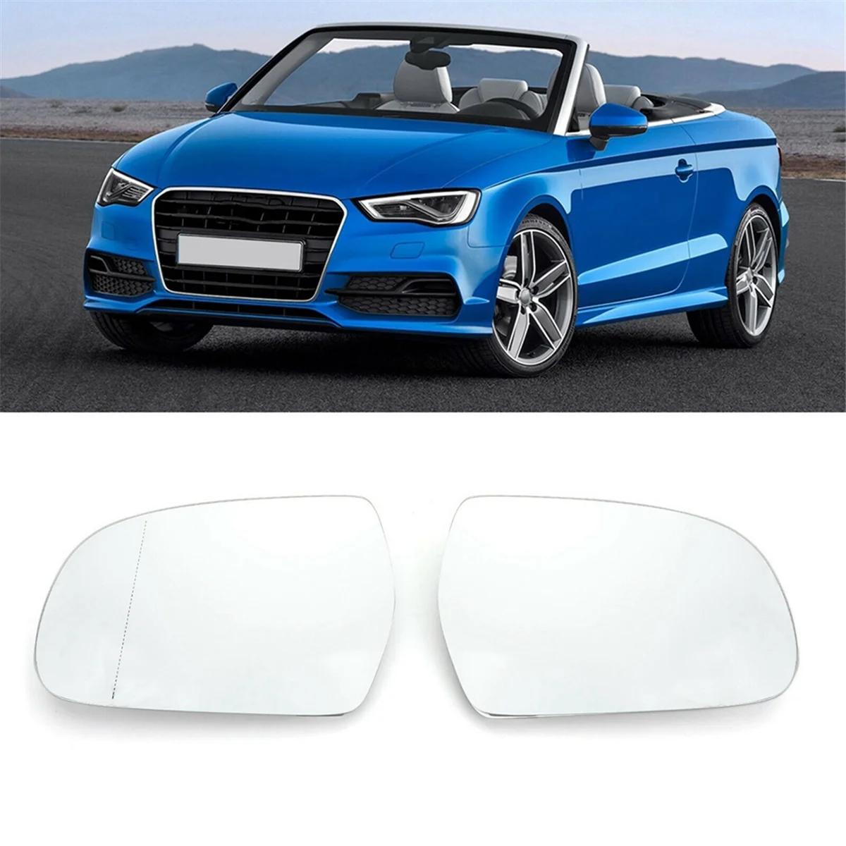 Miroir de Rectransistors en Verre Latéral pour Audi A3, A4, B9, 8K0857536F, 8K0857535F