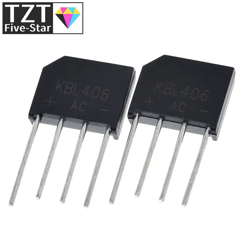 5PCS KBL406 KBL-406 4A 600V Single Phases Diode Bridge Rectifier ZIP-4