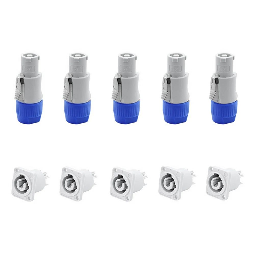 

3 PIN AC Powercon Connector Male Plug NAC3FCA AC Power Plug 20A/250V for Stage Light LED Screen Grey XT