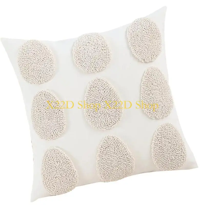 X22D Easters Pillow Cover Easters Decoration Ears Rabbit Soft Plushes Faux Furs Jacquard Throw Pillows for Bedroom Sofa
