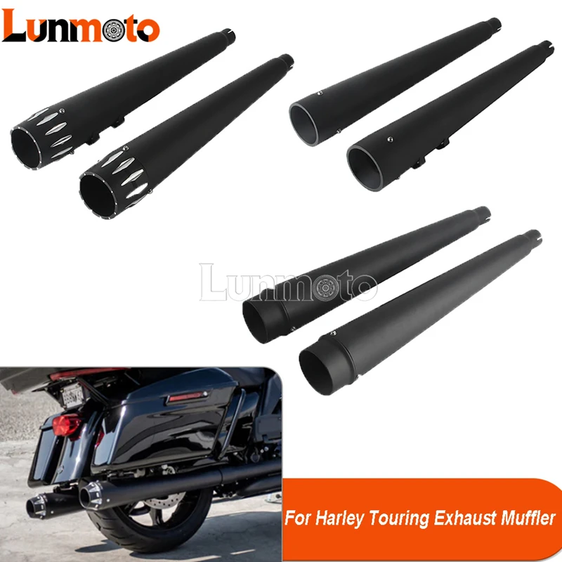 

Motorcycle Rear Steel Dual Exhaust Muffler Tail Pipe With DB Killer Vintage For Harley Touring Electra Glide FLHT Series 95-2016