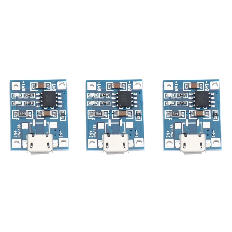 3X Micro-USB 1A Li-Ion 18650 Lithium Battery Charger Charging For TP4056 Module Board