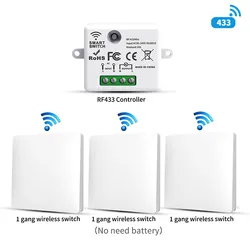 Smart Rebound Type 433Mhz interruttore della luce miglioramento della casa telecomando autoalimentato pulsante interruttore a parete Set