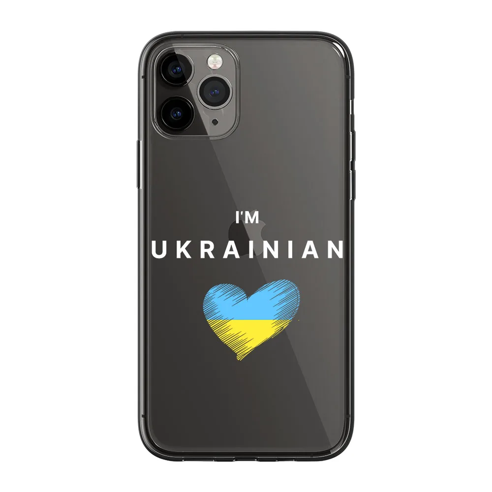 Ukraine Flag Map Pattern Clear Phone Case for iPhone 13 14 12 11 15 Pro Max Mini X XR XS 7 8 Plus SE Soft Silicon Covers Shells