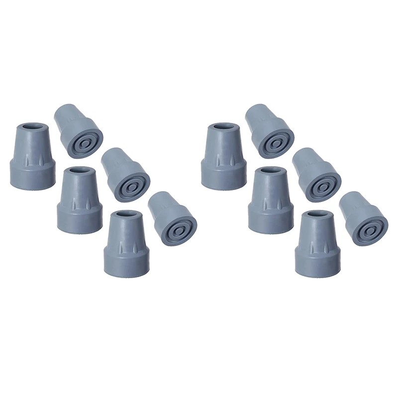 Crutch Tips, 3/4Inch Heavy Duty Non-Slip Rubber Cane Tips, Replacement Cane Foot Caps, Crutch Pads,12 PCS