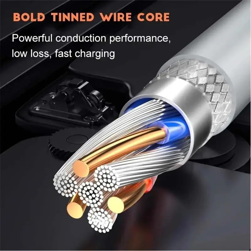 1/2/3PCS Quick Charging Cable 120W USB A Type C Fast Charger High-speed Data Transfer Wire Cords For Samsung Xiaomi Huawei view 2