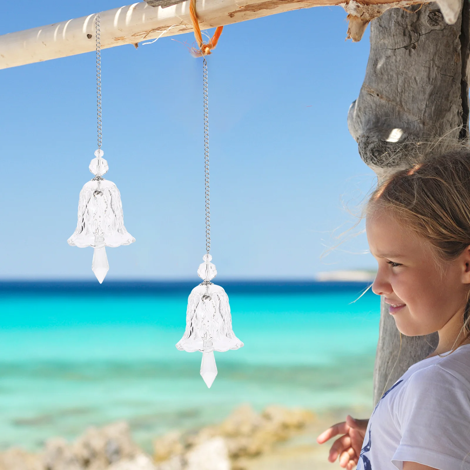 

2Pcs Crystal Rainbow Wind Chime Hanging Decor Home Window Sun Catcher Pendant Prism Ornament Crystal Crystals Sun Catcher