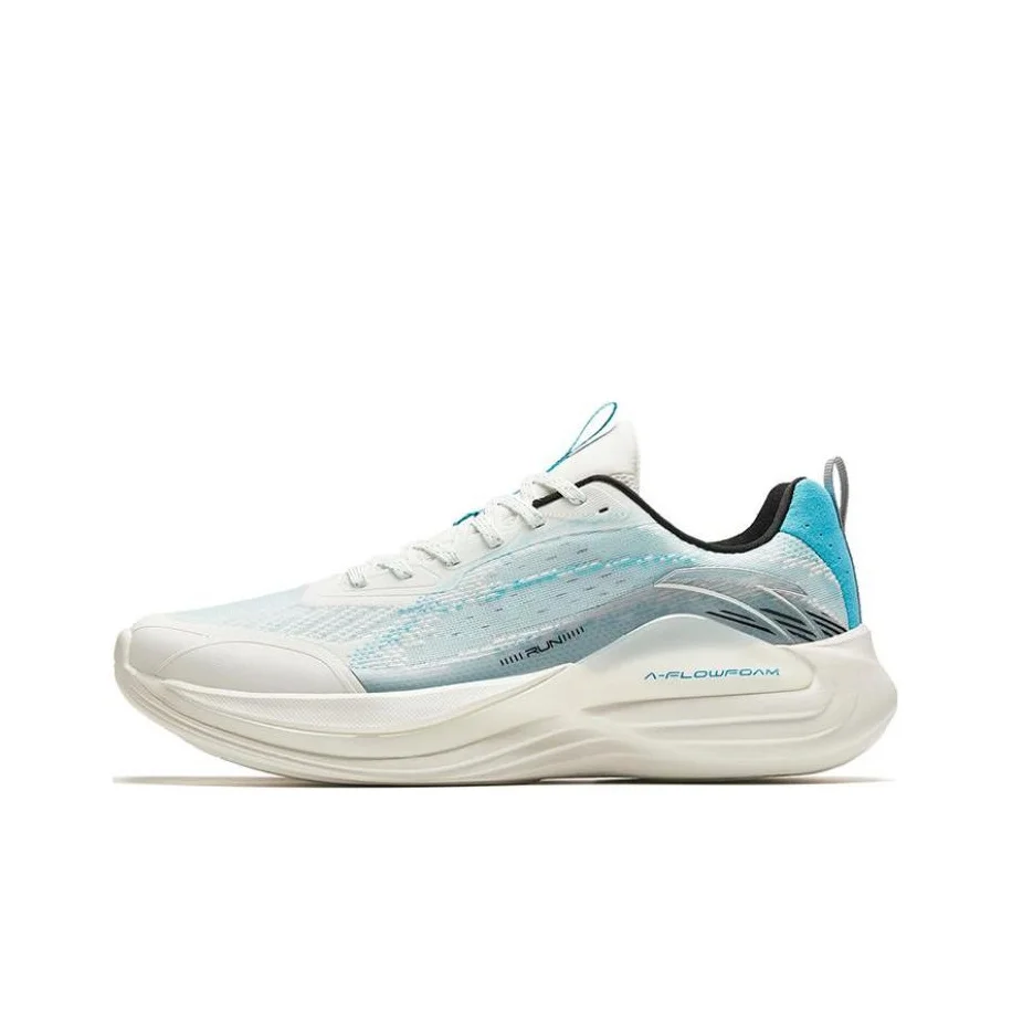 Anta Lingyun 4 Lightweight, Wear resistant, And Non slip Low top Running Shoes Men's White Cyan 912415532-3