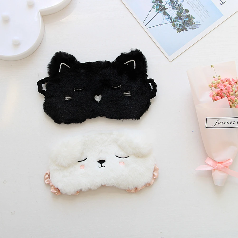 

Sleep Mask Eye Patch Cartoon Child Blindfold for Kids Breathable Dog Shaped Light Blocking Travel Home Use