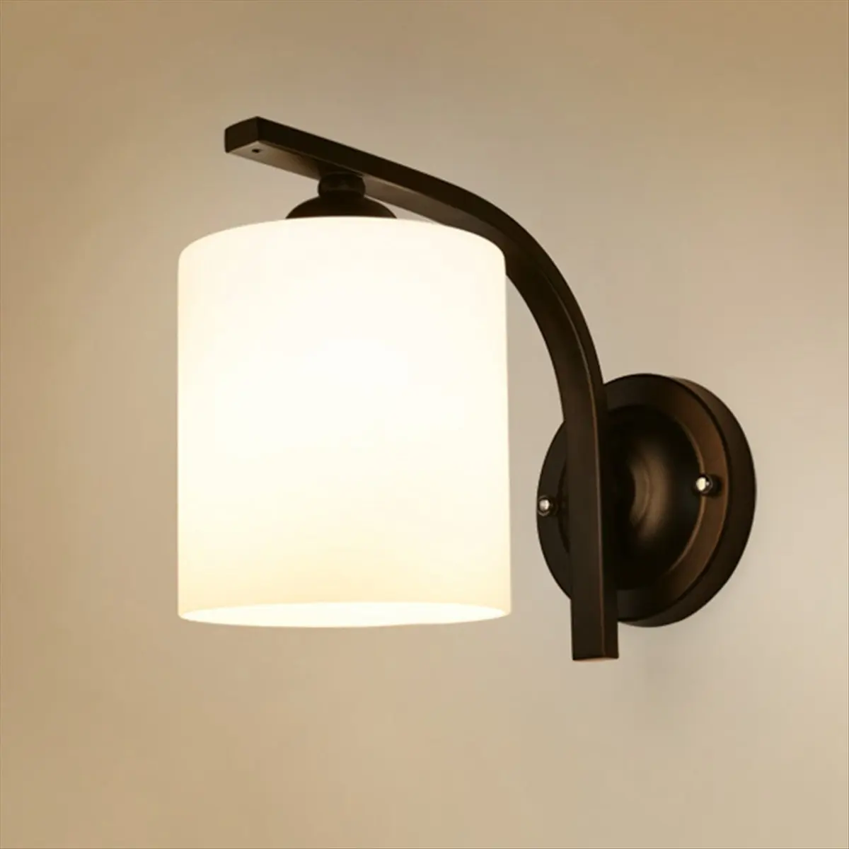 【Like】  Wall Light Fixture, Bathroom Vanity Lights with Matte Black Wall Lamp for Bedroom Kitchen Glass Shades, E26 Socket