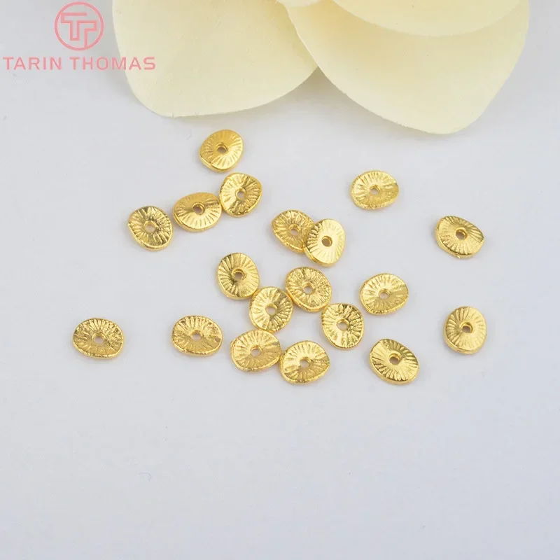 (3842) 200 SZT. 6*5MM Stop Cynku Złoty Kolor Okrągłe lub Zakrzywione Szczotkowane Dyski Przekładki Koraliki Akcesoria do Wyrobu Biżuterii DIY