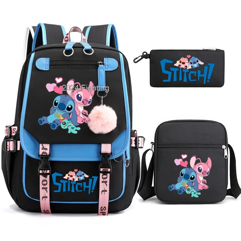 3pcs Lilo And Stitch Backpacks Women Backpack Female Travel Bag Backpacks Schoolbag for Teens Girls Bookbag Mochila Best Gift