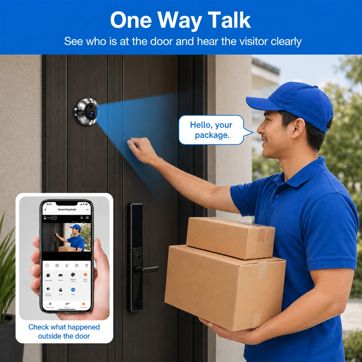 กล้องวงจรปิดอัจฉริยะ 5MP พร้อม - Smart Home Video Doorbell App บทวิจารณ์และราคา