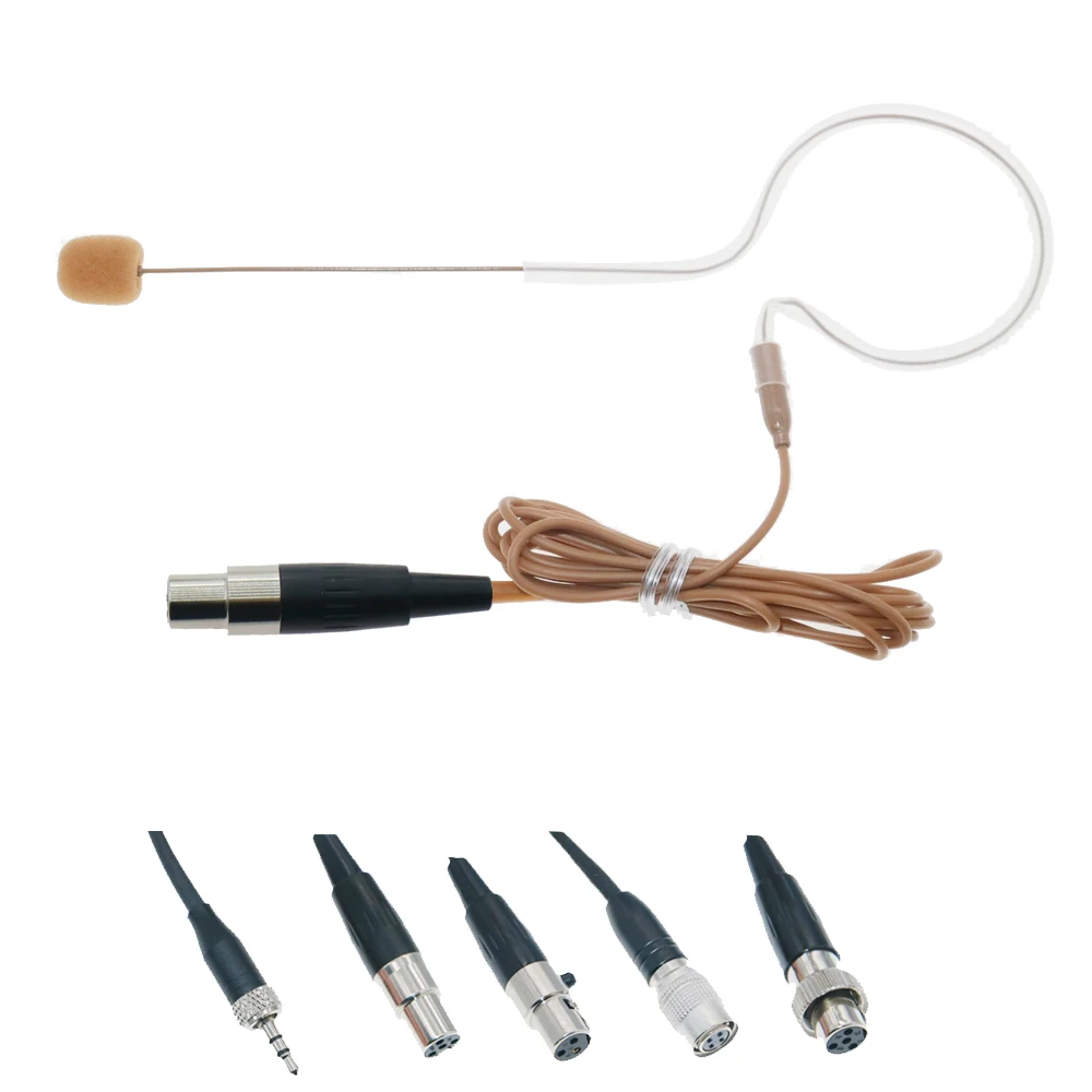 ميكروفون سماعة أذن معلق MX153 بلون أسمر لـ Shure Sennheiser EW G3 G4 4Pin AKG Samson 3Pin إصدار محدود