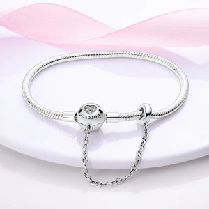 Silver Brack Bracelet Me Slim Link Fit Original Pan Me Charm Beads Diy Jewelry Gift 8 Main Sales Silver Bracelet - №5
