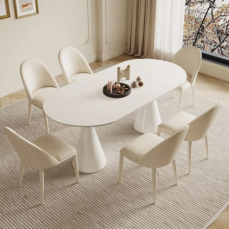 Combination light luxury modern simple small apartment household oval dining table