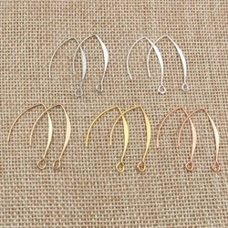 20pcs Gold Rhodium Copper 28 55mm French V-shaped Earring Hooks Findings Ear Hook Wire Settings Base Settings For Jewelry Making
