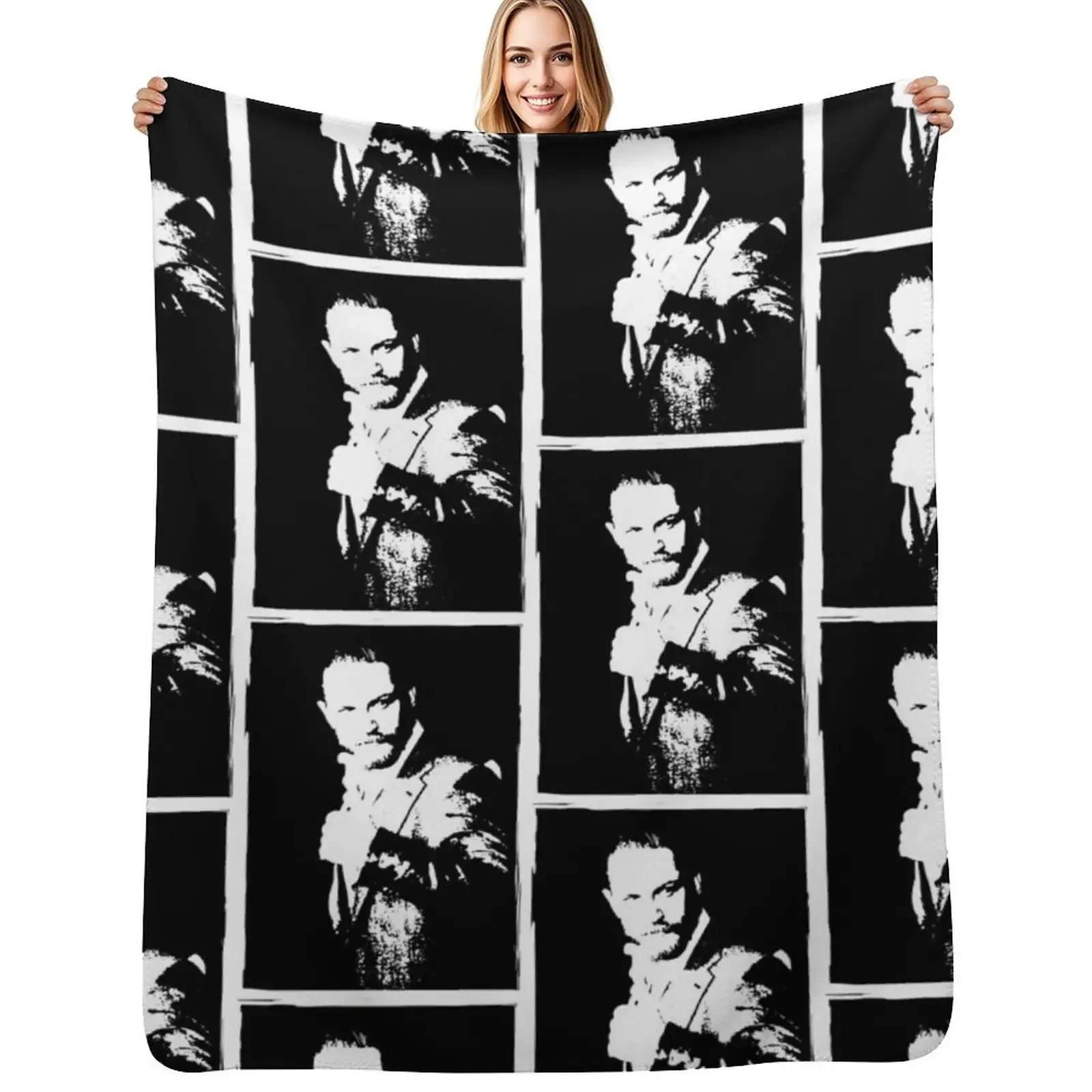 

Tom Hardy black and white Throw Blanket Flannels bed plaid Luxury Thicken Blanket