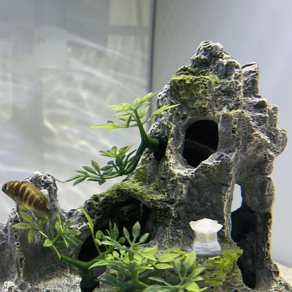 Artificial Decorative Rocks Fish Tank Landscape Miniatures Pet Decor Aquarium Simulation Aquatic Ornaments Figurines