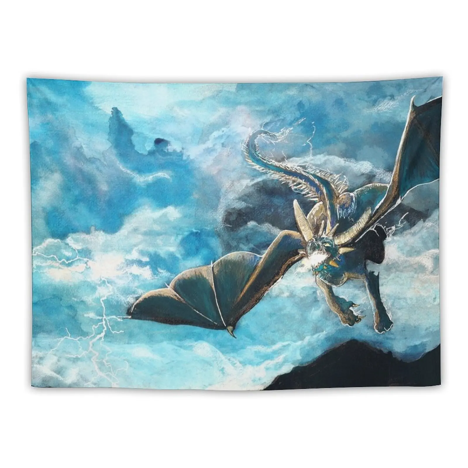 

Thunder - Weather Dragon Fantasy Art Tapestry Bedroom Organization And Decoration Custom Things To The Room For Bedroom Tapestry
