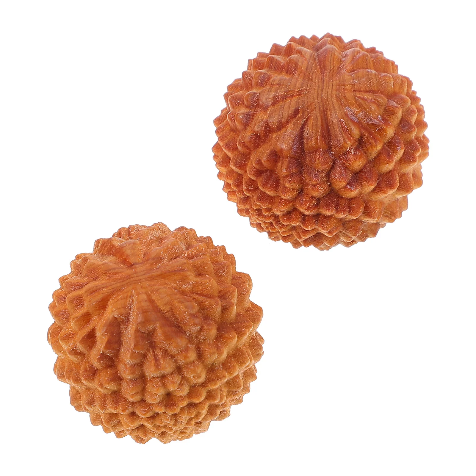 2 Pcs Massage Ball Hand Balls Wood Crafts Massaging Tool Wooden Durian-shaped Sphere