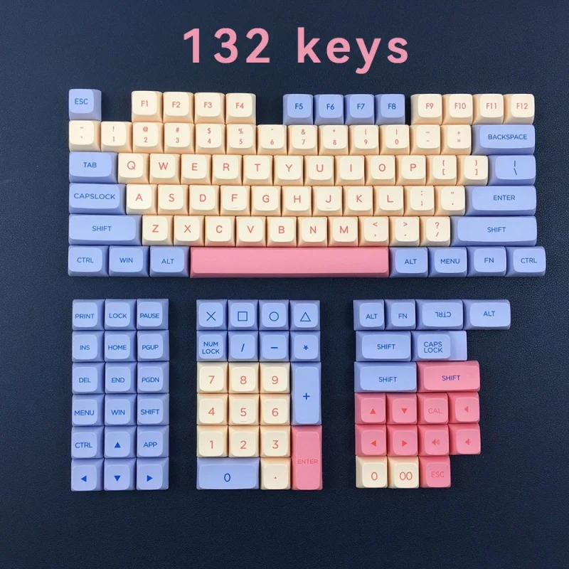 Marshmallow keycaps XDA  profile Dye-Sublimation PBT keycap 132keys