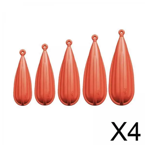 

4xЗаглушки для практики рыбалки, износостойкие заглушки для литья для детской площадки, двора, лужайки, оранжевого цвета, 5 шт.