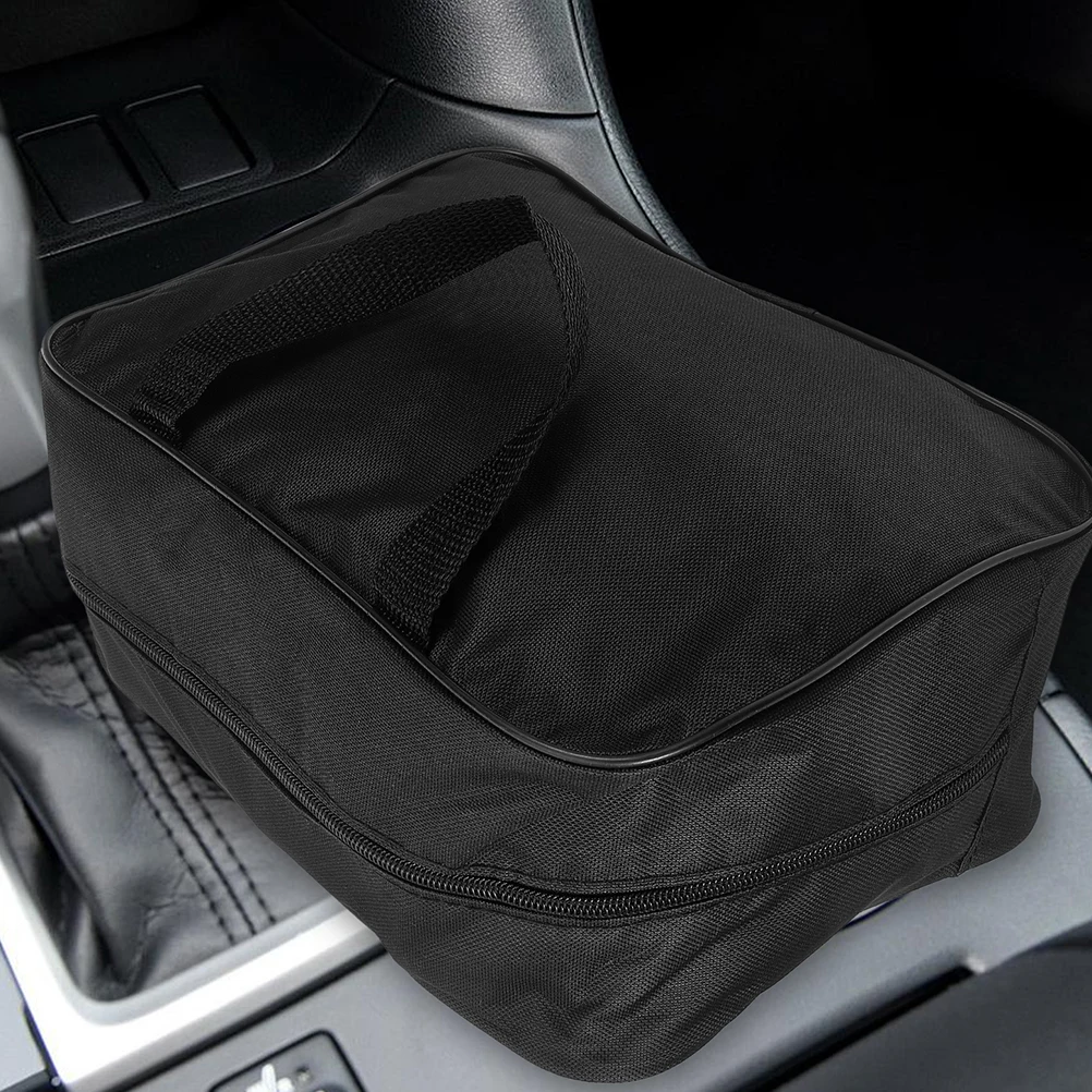 

2Pcs Car Vacuum Cleaner Storage Bag Foldable Canvas Organizer Air Compressor Case Portable Tire Pump Car Travel Accessories