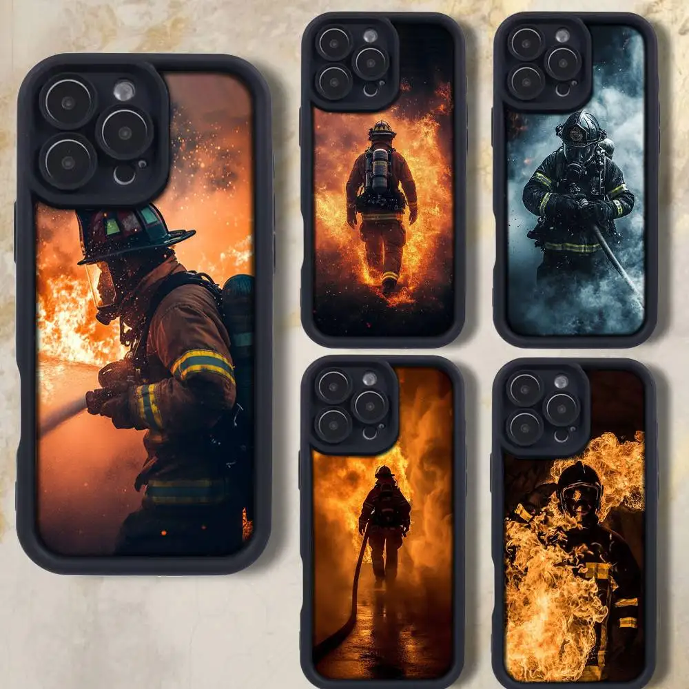 

F-Fireman F-Firefighter Phone Case For iPhone 17,16,15,14,13,12,Pro,Max,Plus,E,SE4,Air, emery Black Full Coverage TPU