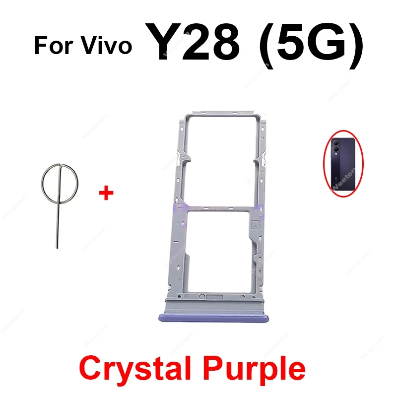 SIM Card Reader Tray For Vivo Y28 4G -5G Sim Card Tray Slot Card Adapter Holder Replacament Parts