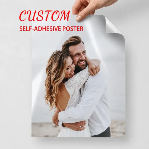 Póster Personalizado Autoadhesivo, Carga Tu Propia Foto o Texto, Adhesivo Removible para Pared, Vinilo Decorativo Personalizado, Regalo
