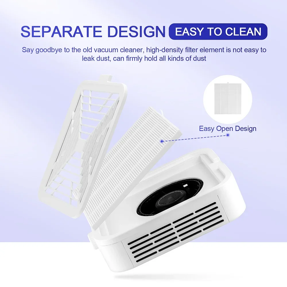 Extractor de polvo de uñas sin escobillas, supersucción de 120W con 2 filtros, potente recolector de polvo para uñas, ventilador para manicura, aspiradora