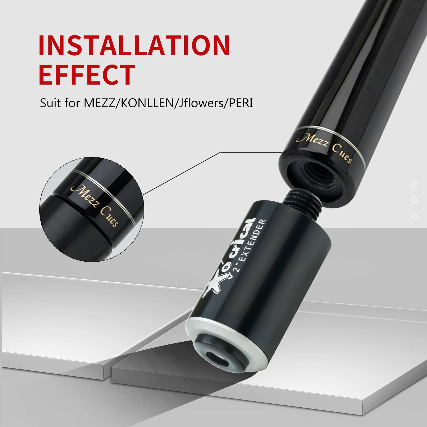High Quality Billiards Pool Cue Extension Aluminum Alloy Easy Convenient Extender Material Professional Billiards Accessories