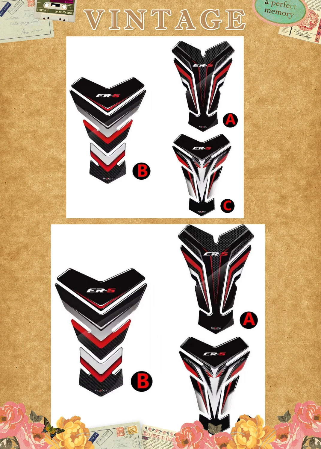 

For KAWASAKI ER5 ER-5 ER5N Motorcycle 3D Resin Fuel Tank Gasket Fuel Tank Protection Sticker Decal