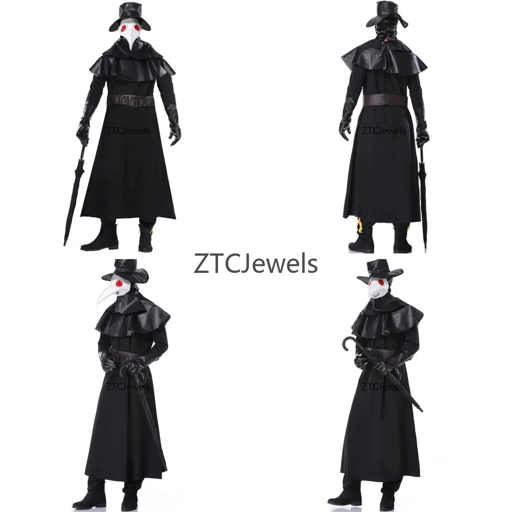 

Steampunk Plague Doctor Crow Cosplay Costume Halloween Horror Carnival Party Uniform for Men Adult Birdman Dress Outfit