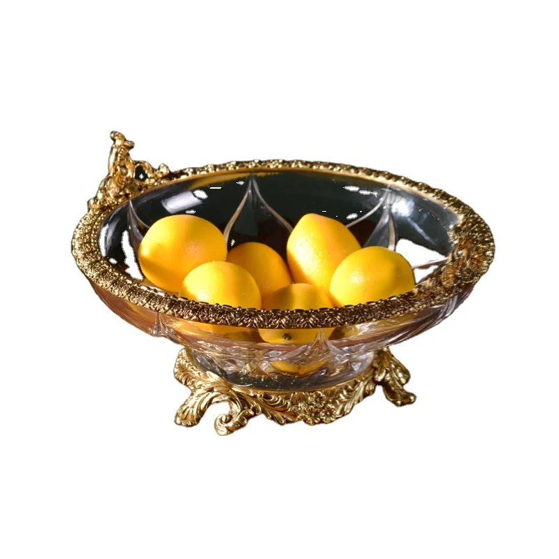 

New design European style exquisite luxury decorative fruit bowl crystal glass fruit, home decoration hotel wedding