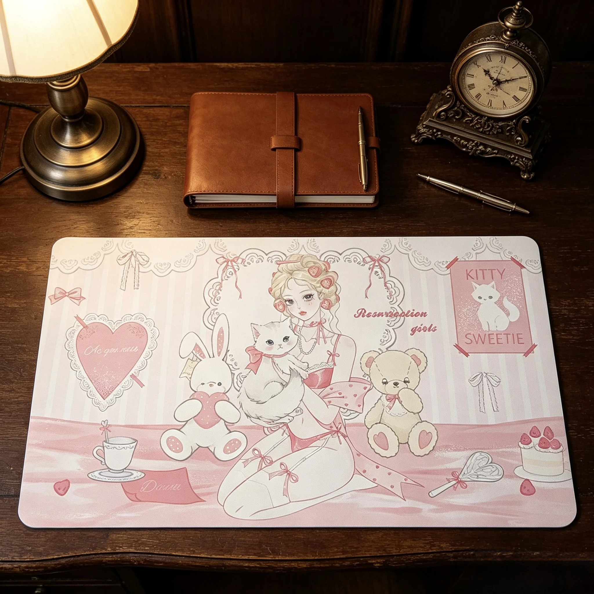 Original design sweetheart girl waterproof and anti-slip student cute computer mouse pad