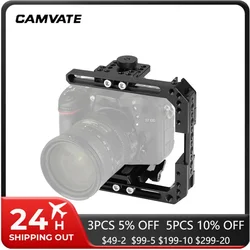 CAMVATE Adjustable Camera Half Cage Rig With Manfrotto QR Baseplate & NATO Rail Side Cheese Bar For DSLR Cameras DIY Setups