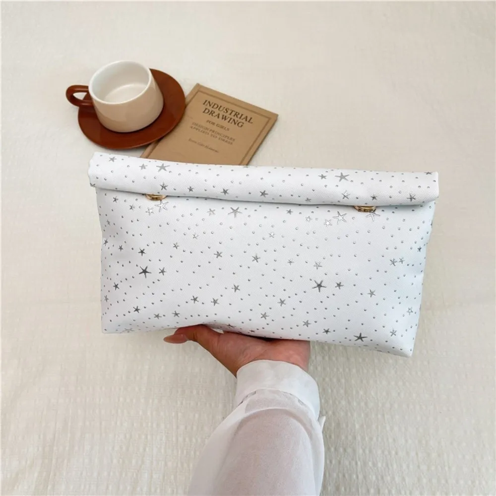 Fashion Silver Star Print Women's Handbag Large Capacity Multi-purpose Banquet Bag Makeup Bag Women