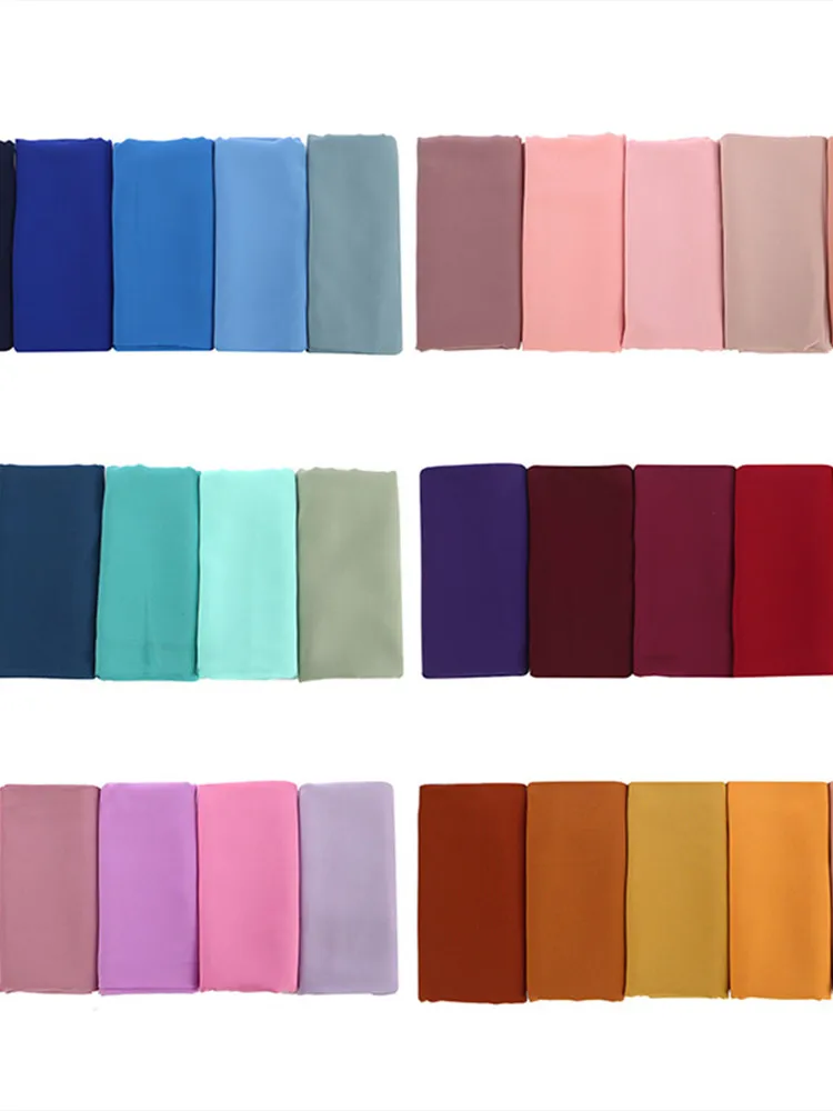 Hijab de gasa para mujer, bufanda de Color liso, chales islámicos, diadema, Hijabs musulmanes, pañuelo para la cabeza, 60 colores